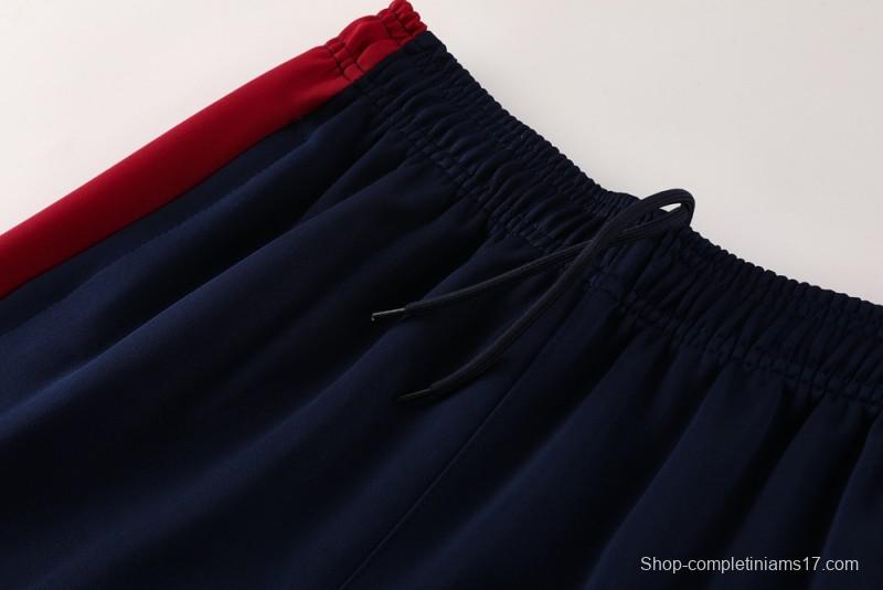 2025 Nike Navy/Red Full Hoodie Zipper Jacket +Long Pants