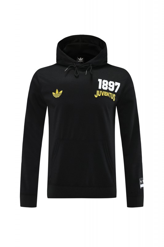 25/26 Juventus Black Hoodie Full Zipper Jacket + Long Pants