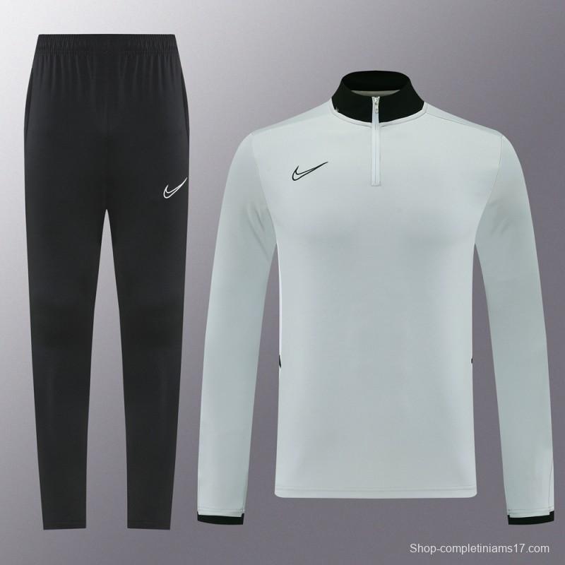 2025 Nike Grey Full Hoodie Zipper Jacket +Long Pants