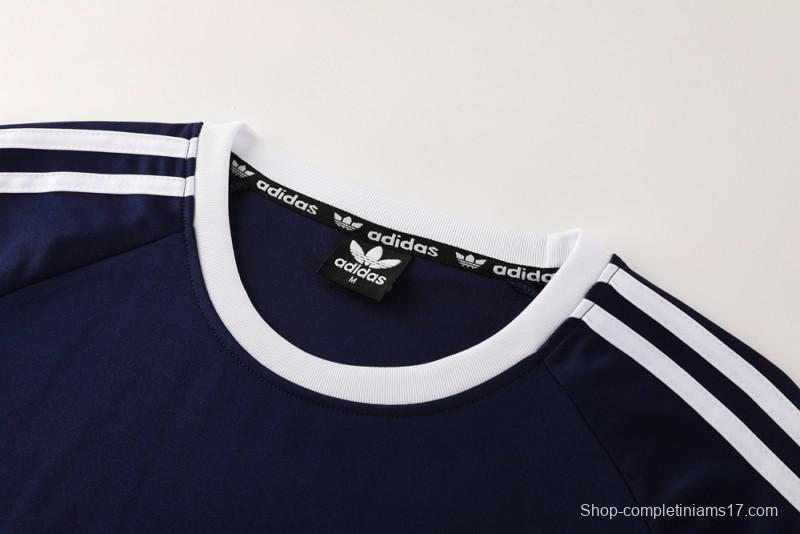 2025 Adidas Originals Long Sleeve T-Shirt Collection - Navy/White/Black with 3-Stripes