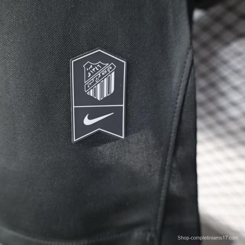 Player Version 25/26 Al-Ahli Black Champion Jersey With Silver Sponsor