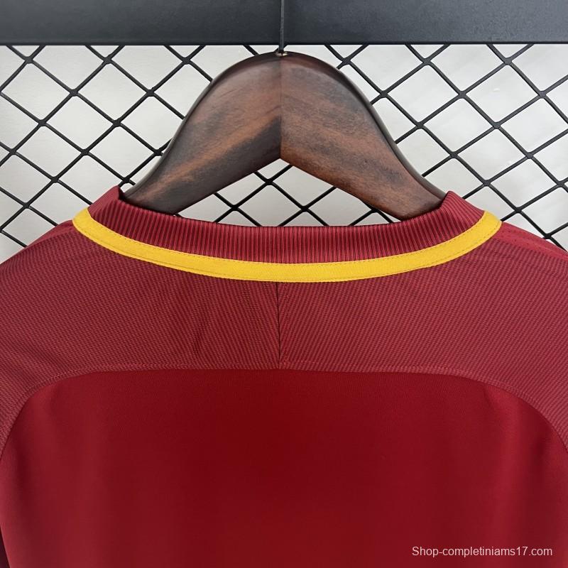 Retro 17/18 Roma Home Long Sleeve Jersey