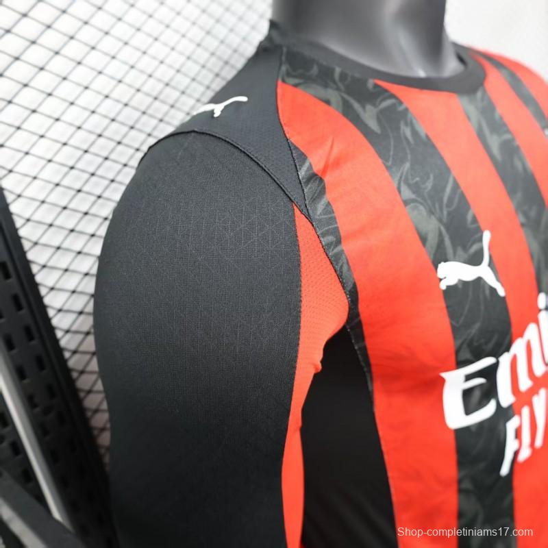 Player Version 25/26 AC Milan Home Long Sleeve Jersey