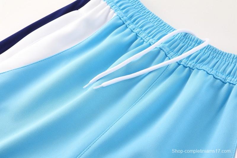 2025 Nike Air Tracksuit Set - Light Blue with Navy Accents Full Zipper Jacket + Long Pants