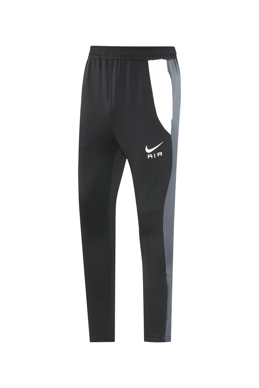 2025 Nike Air Black Tracksuit Set with Gray and White Accents Full Zipper Jacket + Long Pants