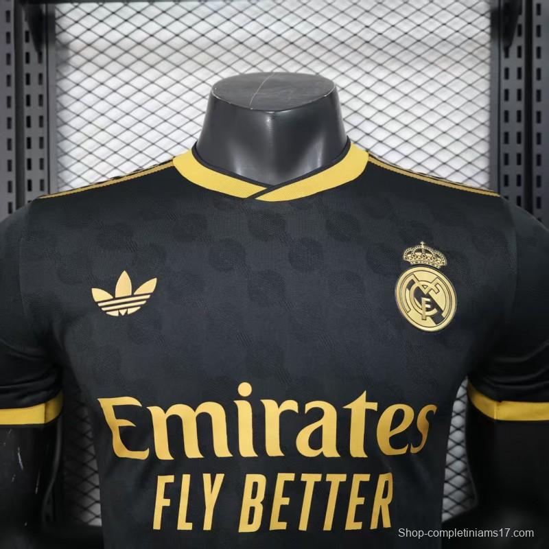 Player Version 25/26 Real Madrid Black with Gold Trim Jersey