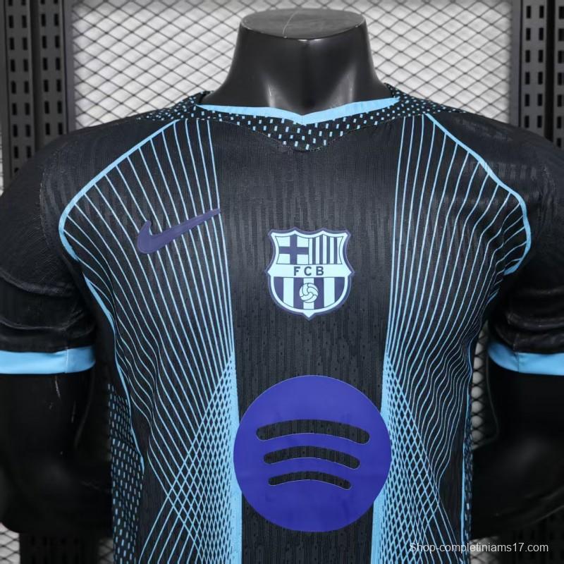 Player Version 25/26 FC Barcelona Black with Geometric Line Pattern Jersey