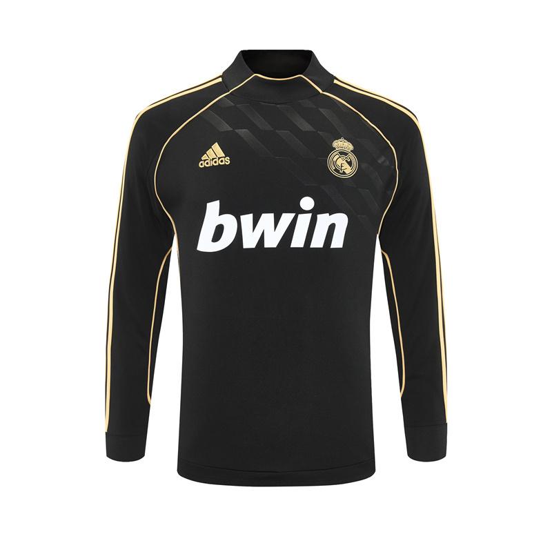 Retro 11/12 Real Madrid Black Half Zipper Jacket