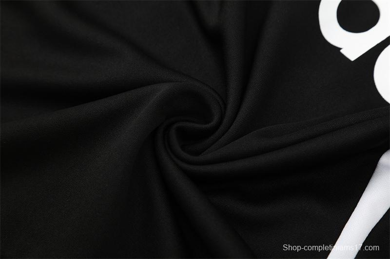 Retro 08/09 Real Madrid Black Half Zipper Jacket+Long Pants