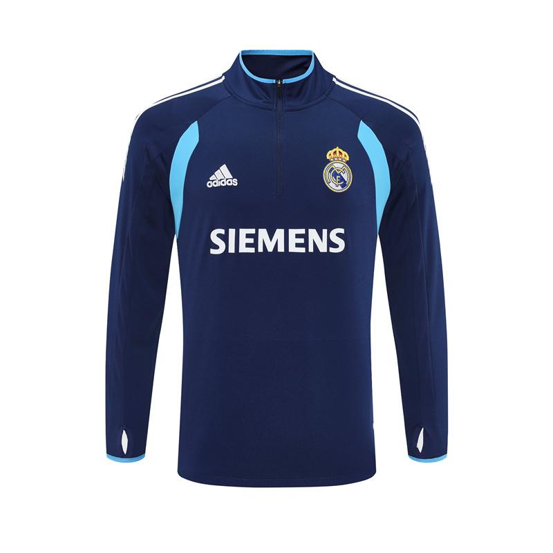 Retro 05/06 Real Madrid Royal Blue Half Zipper Jacket