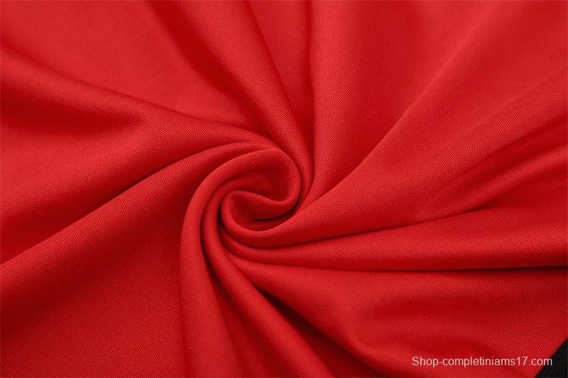 Retro 03/04 AC Milan Red Half Zipper Jacket+Long Pants