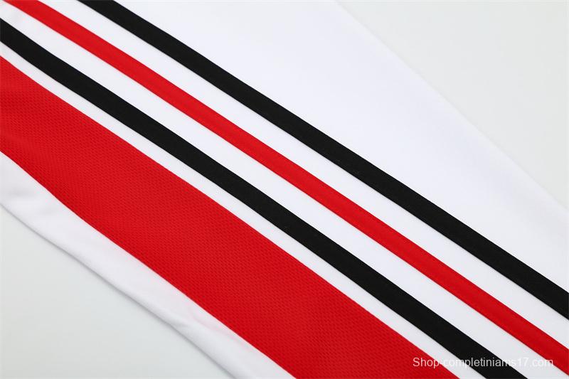 Retro 03/04 AC Milan White Half Zipper Jacket+Long Pants