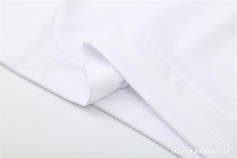 Retro 11/12 Real Madrid White Half Zipper Jacket