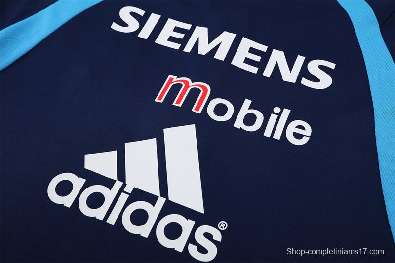 Retro 03/04 Real Madrid Royal Blue Half Zipper Jacket