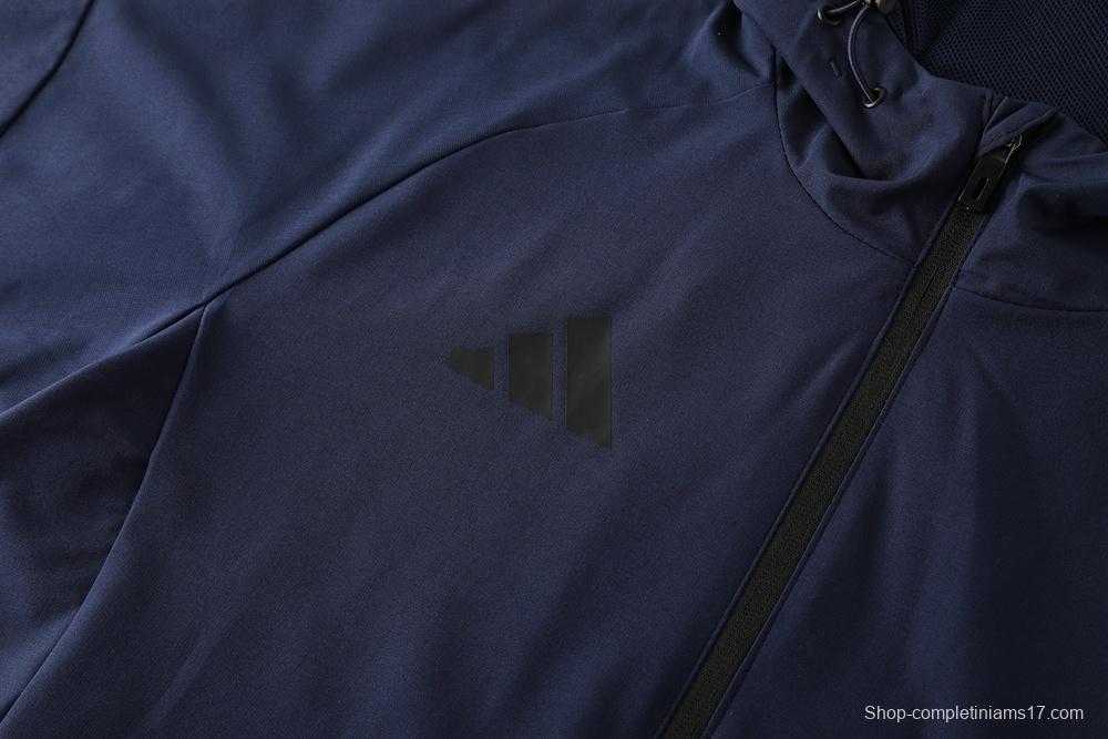 25/26 Adidas Navy Hoodie Full Zipper Jacket + Long Pants