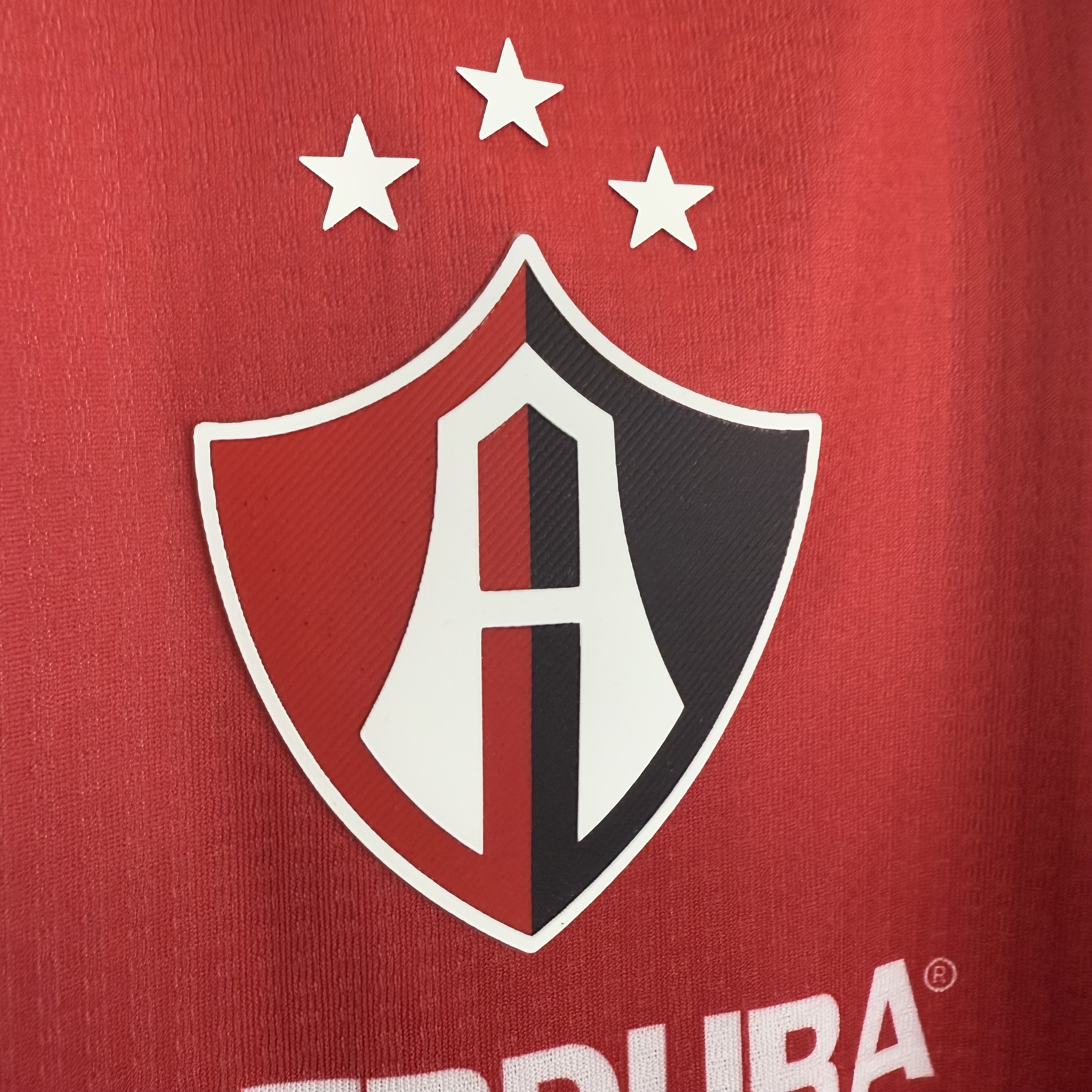 Player Version 25/26 Atlas FC  Home Red & Black Vertical Stripes Jersey