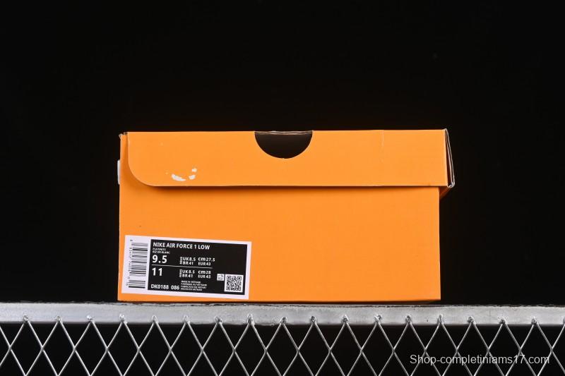 Nike Air Force 1 '07 Low LV Collaboration Military Green Silver Black Casual Sneakers - DK0188-086