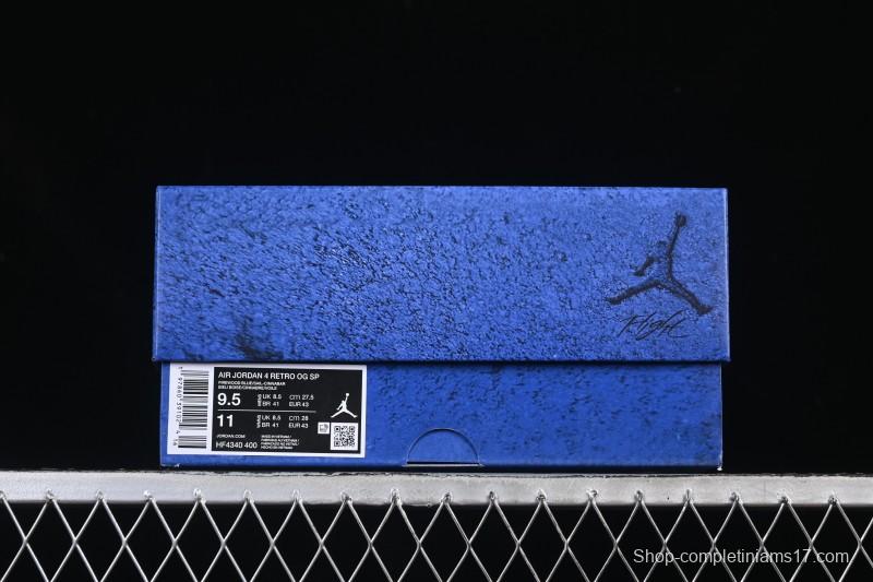 Nike Nigel Sylvester x Air Jordan 4 Retro Blue Collaboration Basketball Shoes - HF4340-400