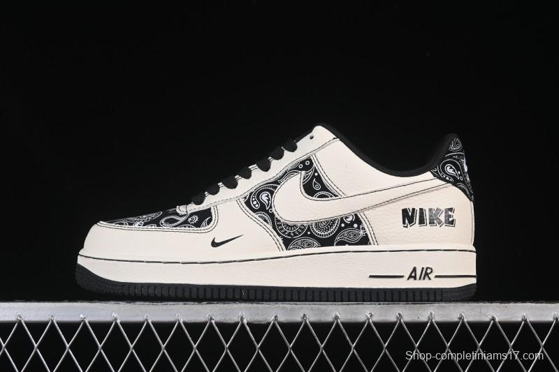 Nike Air Force 1'07 Low Cashew Flower Classic White Black Low-Top Casual Sneakers - ZD1988-005