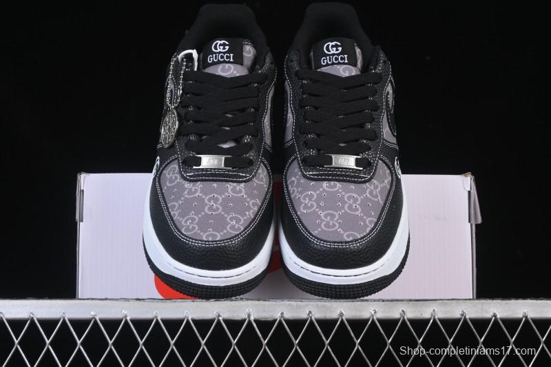 Nike Air Force 1 '07 Low Gucci Collaboration Litchi Grain Print Casual Sneakers - AH8462-002