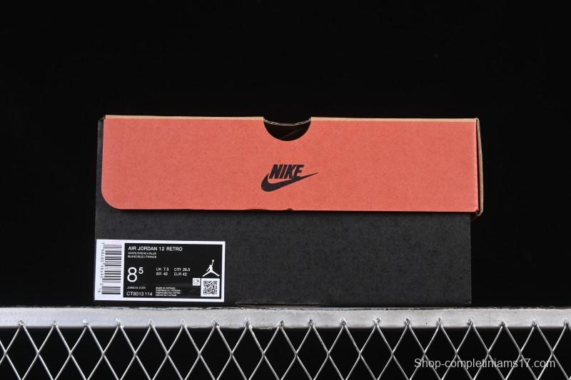 Nike Air Jordan 12 Retro French Blue And White Basketball Shoes - CT8013-114