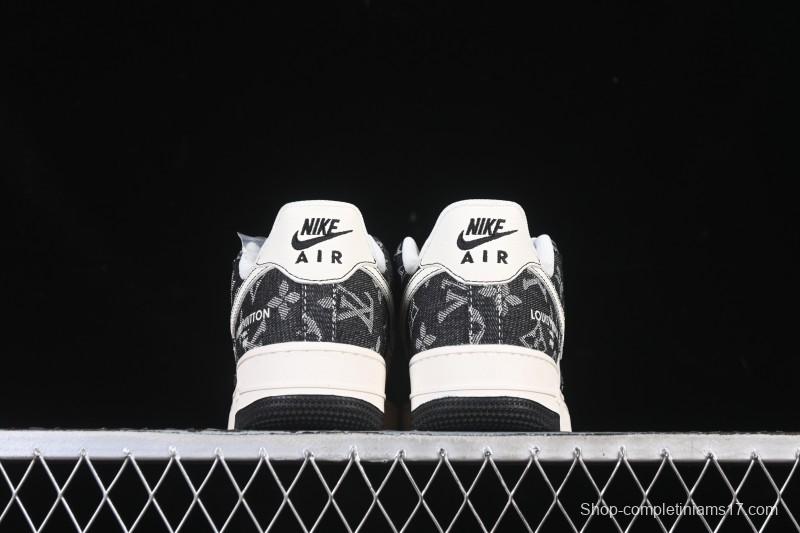 Nike Air Force 1 '07 Low LV Collaboration Denim Beige Black Stitching Casual Sneakers - MZ9588-815