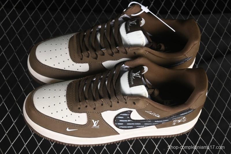 Nike Air Force 1 '07 Low LV Collaboration Military Green Silver Black Casual Sneakers - DK0188-086