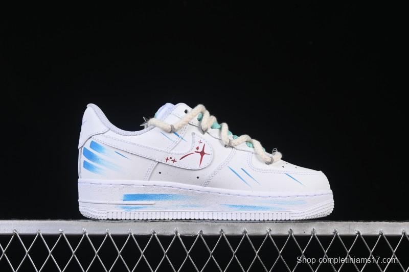 Nike Air Force 1 '07 Low Aries Hand-Painted Doodle Zodiac Series Casual Sneakers - 321-419