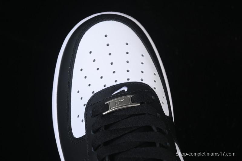 Nike Air Force 1'07 Low Black White Cracked Leather Casual Sneakers - ZH0316-118