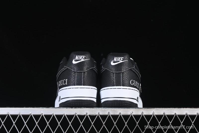 Nike Air Force 1 '07 Low Gucci Collaboration Litchi Grain Print Casual Sneakers - AH8462-002