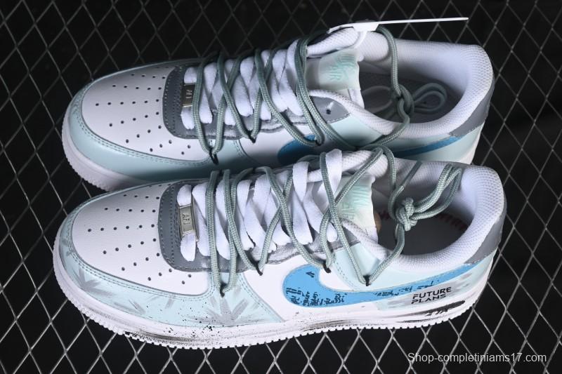 Nike Air Force 1'07 Low Grey Tune Era Hand-Painted Graffiti Casual Sneakers - LJ8822-202