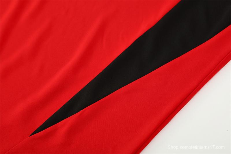 Retro 02/03 Manchester United Red Half Zipper Jacket+Long Pants