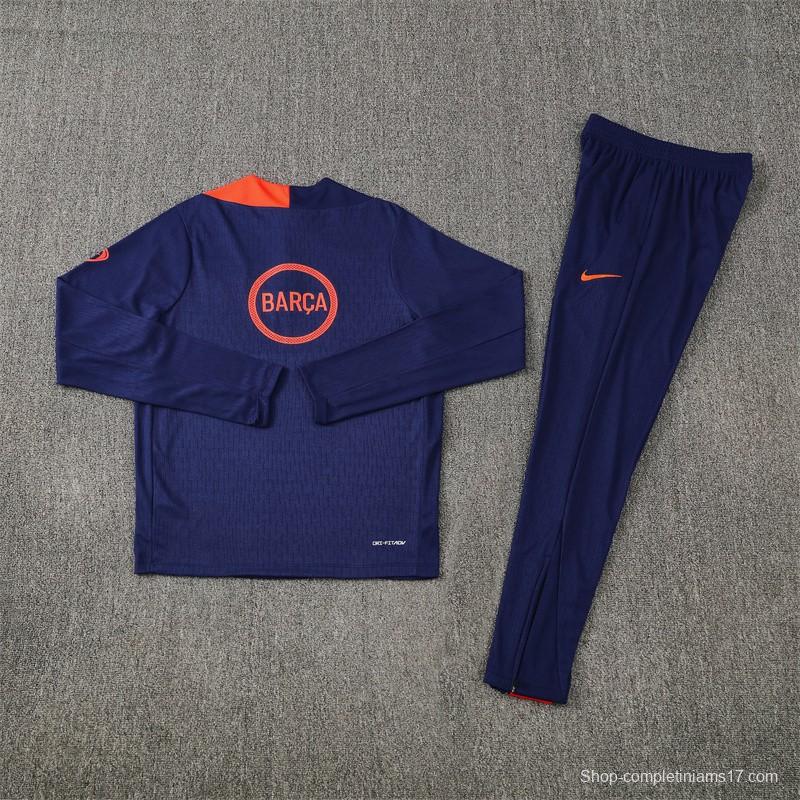 Player Version 25/26 Barcelona Royal Blue T90 Half Zipper Jacket+Long Pants