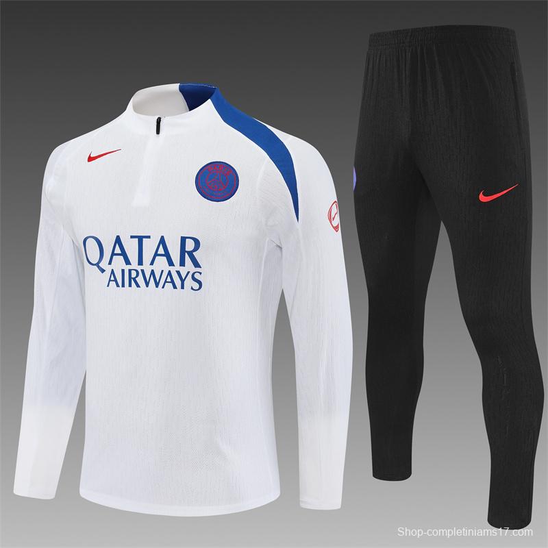 Player Version 25/26 Paris White T90 Half Zipper Jacket+Long Pants