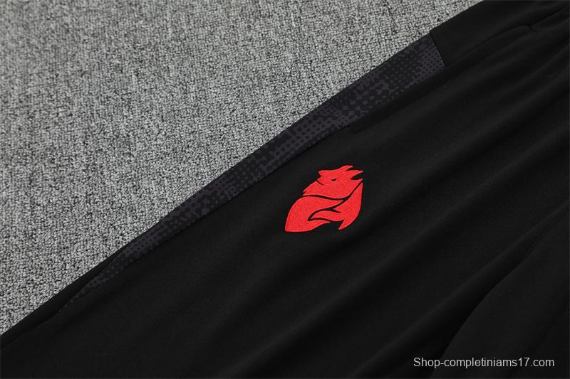 25/26 AC Milan Red Camouflage Half Zipper Jacket+Long Pants