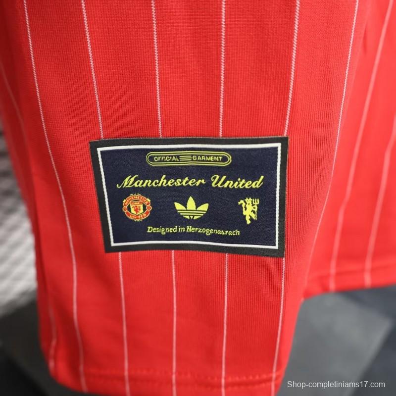 Player Version 25/26 Manchester United Red Adidas Original Casual Jersey