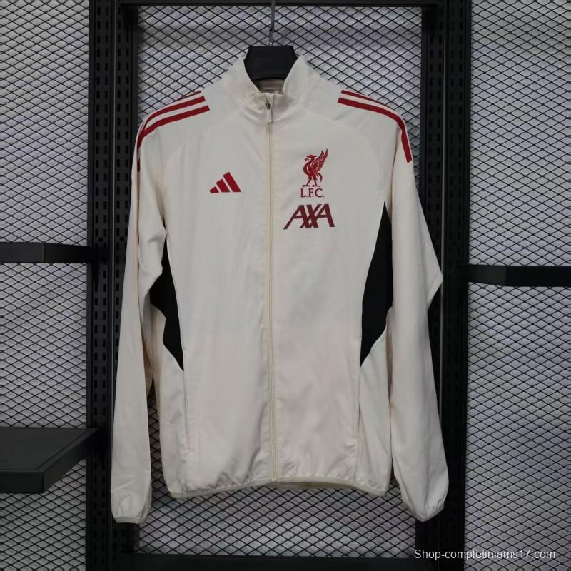 25/26 Liverpool White Windbreaker (with Inner Lining)