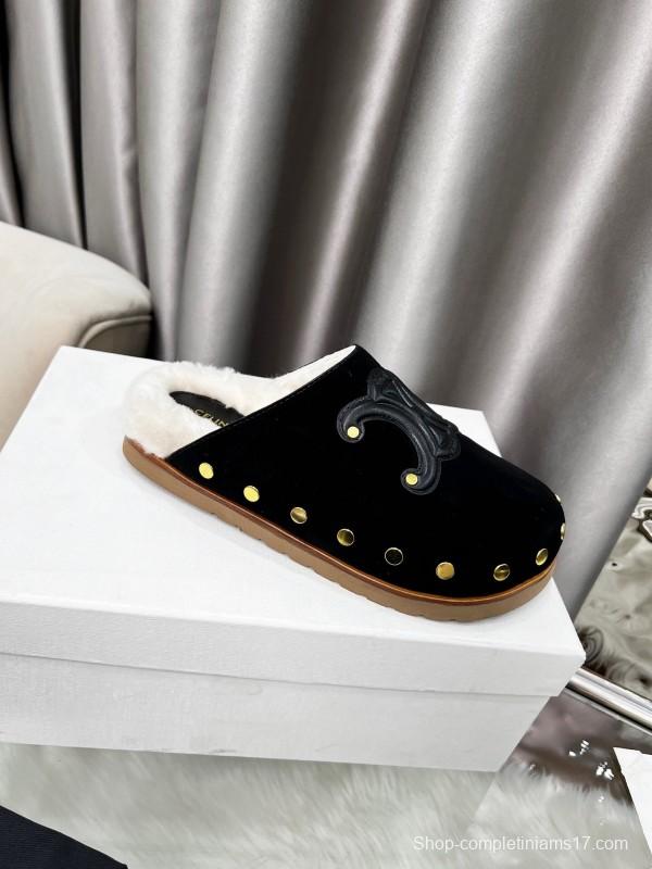CELINE 2025 SS Studded Birkenstock Sandals - LY00270