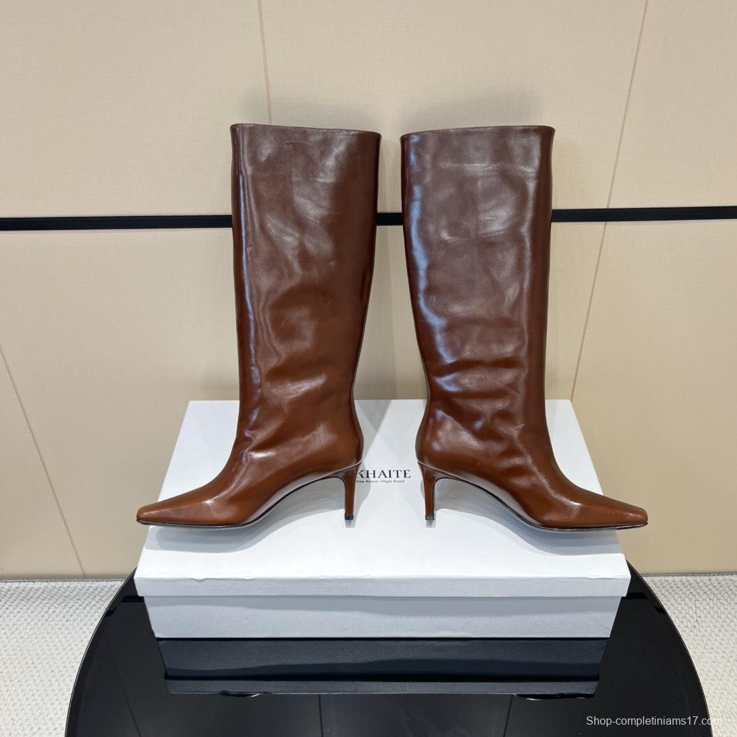 Khaite 2025 SS Square Toe Slip-On High Boots - KFY00490