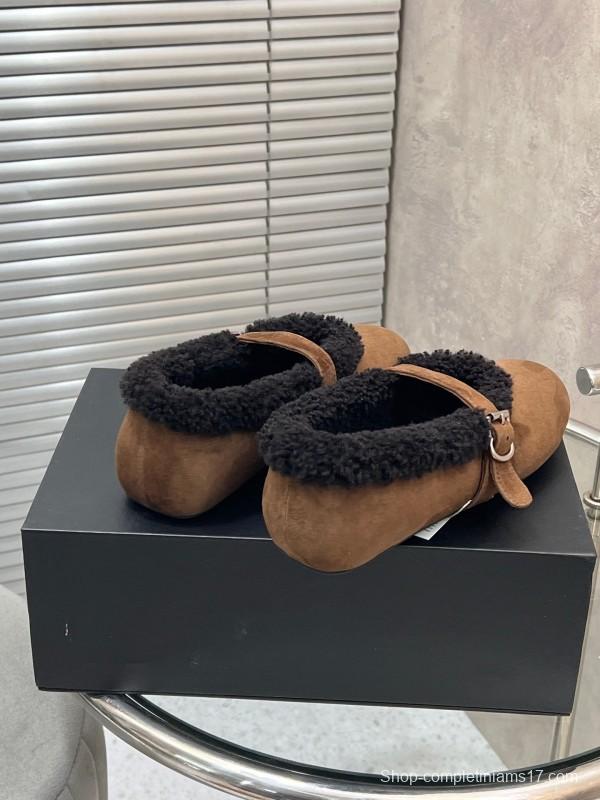 Alaia Fall/Winter 2025 Wool Mary Jane Ballet Flats - KFY00310