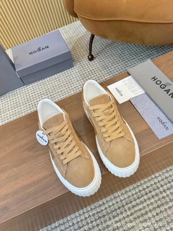 Hogan H-STRIPES Series Couple Thick Sole Biscuit Shoes Casual Sneakers - AS00310
