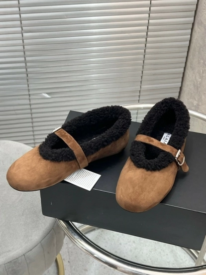 Alaia Fall/Winter 2025 Wool Mary Jane Ballet Flats - KFY00310