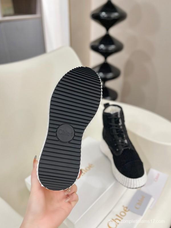 Chloe 2025 SS New Snow Boots with Imported Suede and Genuine Wool - LY00350