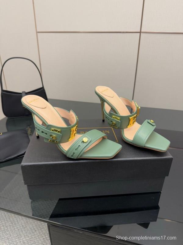 Balmain 2025 SS Metal Heel High Heel Sandals - KFY00320