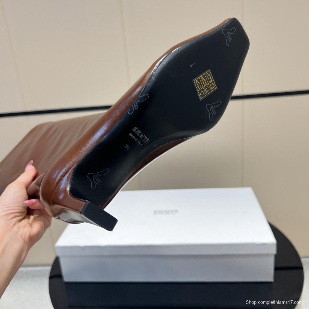 Khaite 2025 SS Square Toe Slip-On High Boots - KFY00490