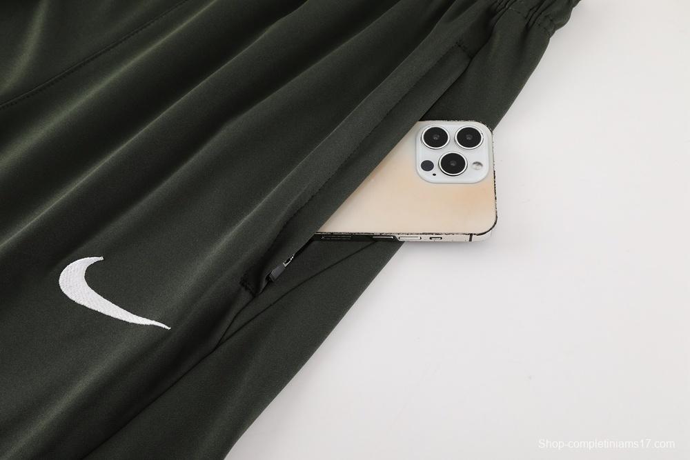 23/24 Barcelona Dark Green S-2XL Half Zipper Jacket+Long Pants