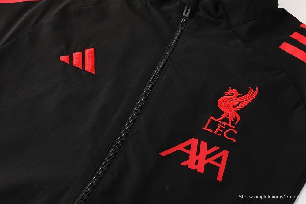 25/26 Liverpool Black S-2XL Half Zipper Jacket+Long Pants