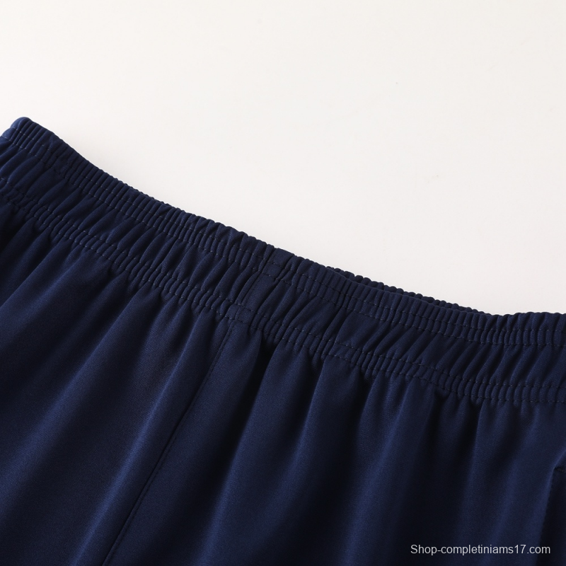 2025 France Royal Blue Half Zipper Jacket+Long Pants