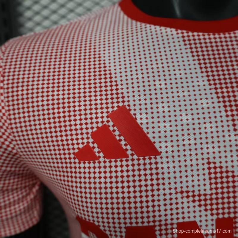 2025 Player Version  Canada Away White with Red Halftone Gradient Pattern World Cup Commemorative Jersey