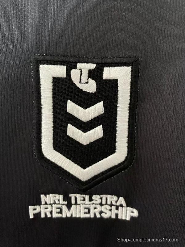 2025 Redcliffe Dolphins Red with Tonal Hoops Home Jersey